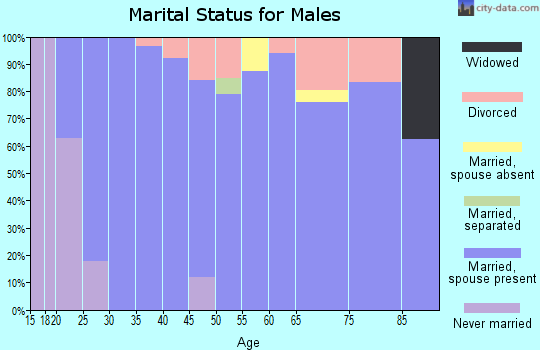 Zip code 83286 marital status for males