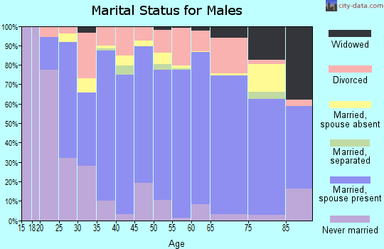 Zip code 83318 marital status for males