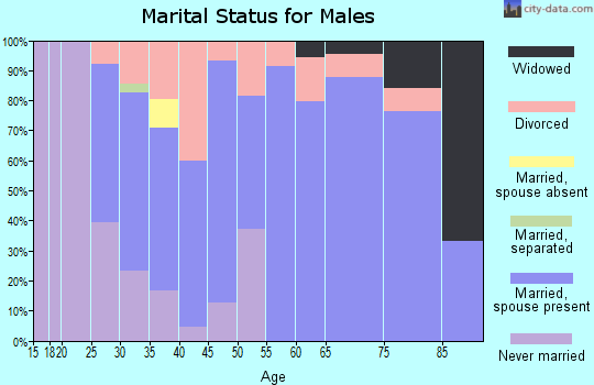 Zip code 83328 marital status for males