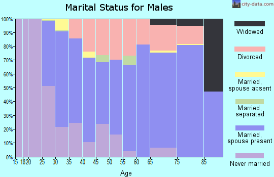Zip code 83467 marital status for males