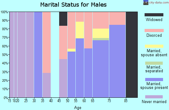 Zip code 83549 marital status for males