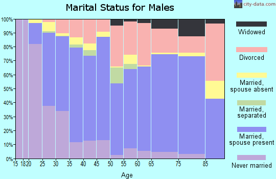 Zip code 83605 marital status for males