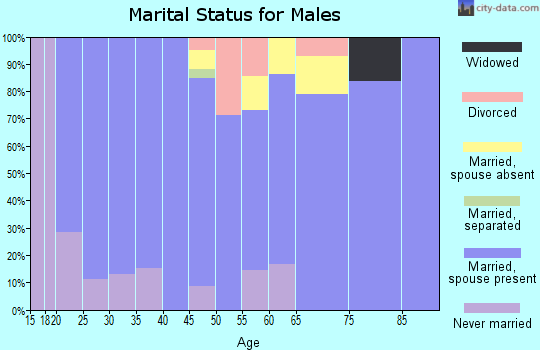 Zip code 83610 marital status for males