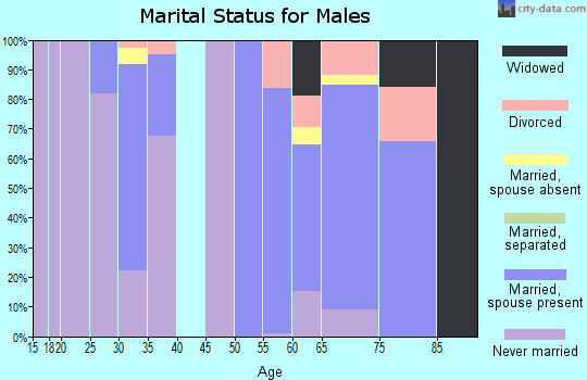 Zip code 83622 marital status for males