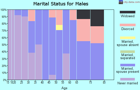 Zip code 83624 marital status for males