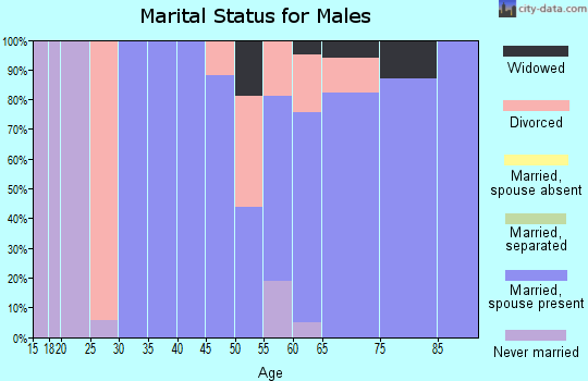 Zip code 83645 marital status for males