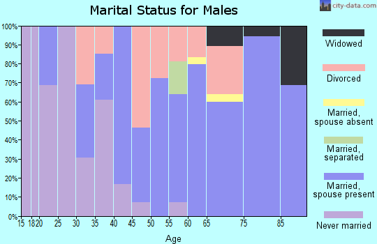 Zip code 83654 marital status for males