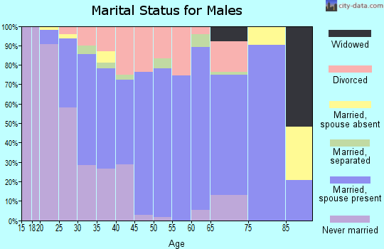Zip code 83661 marital status for males
