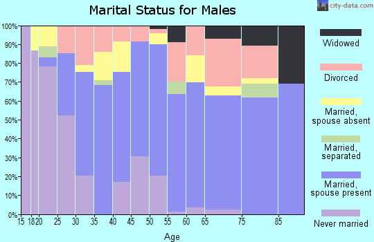 Zip code 83672 marital status for males