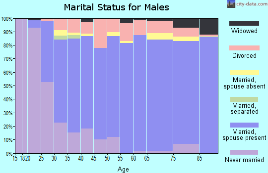 Zip code 83709 marital status for males
