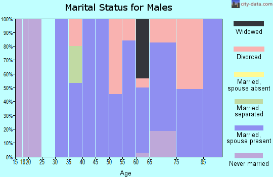 Zip code 83811 marital status for males