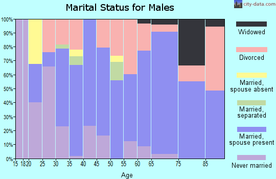 Zip code 83837 marital status for males