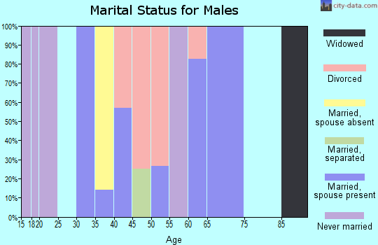 Zip code 83847 marital status for males