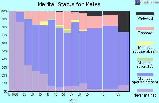 Zip code 83854 marital status for males