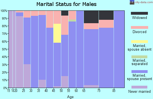 Zip code 83855 marital status for males