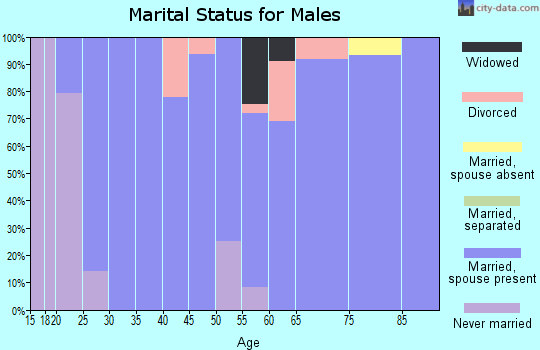 Zip code 84523 marital status for males