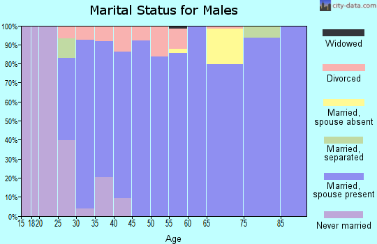 Zip code 84664 marital status for males