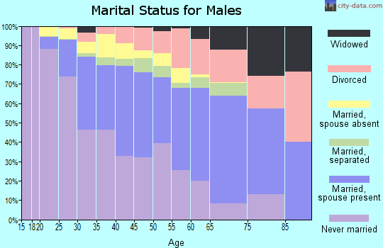 Zip code 85009 marital status for males