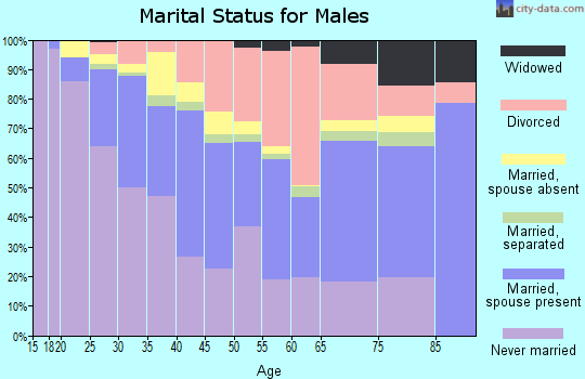 Zip code 85015 marital status for males