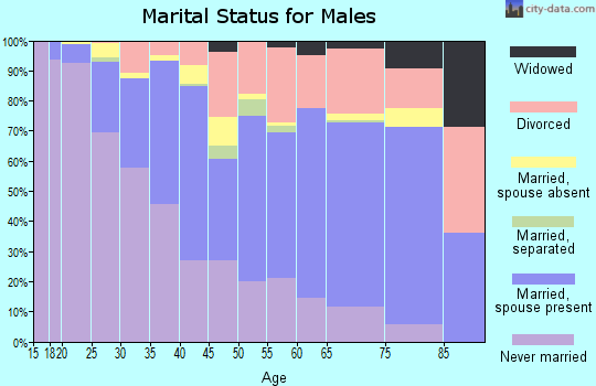 Zip code 85018 marital status for males
