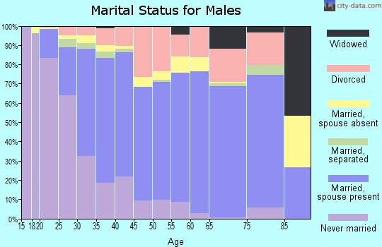 Zip code 85037 marital status for males