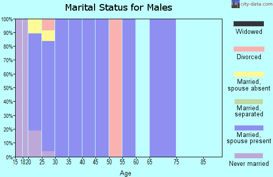 Zip code 85708 marital status for males