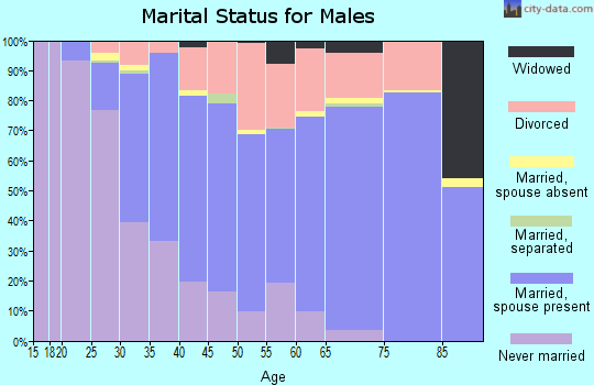 Zip code 86001 marital status for males