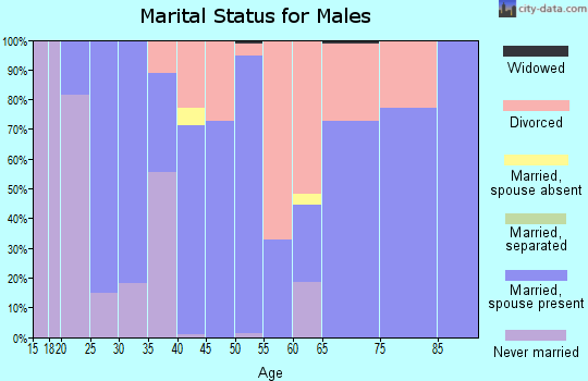 Zip code 86022 marital status for males