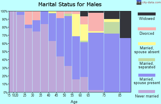 Zip code 86033 marital status for males