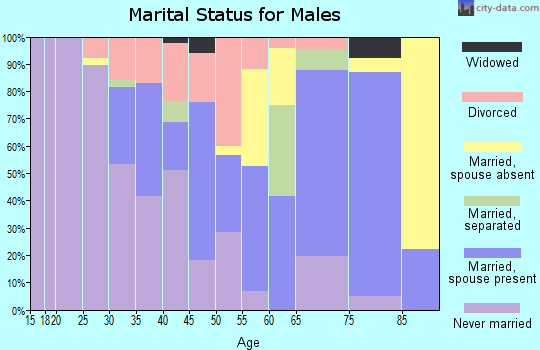 Zip code 86034 marital status for males