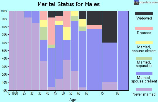 Zip code 86035 marital status for males