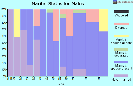 Zip code 86325 marital status for males