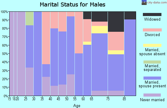 Zip code 86332 marital status for males