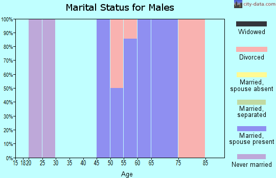 Zip code 86343 marital status for males