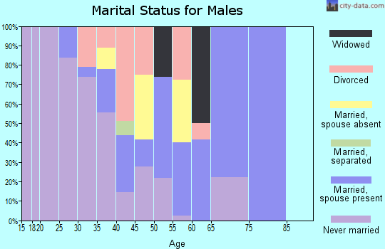 Zip code 86434 marital status for males