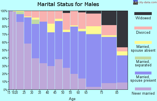 Zip code 87107 marital status for males