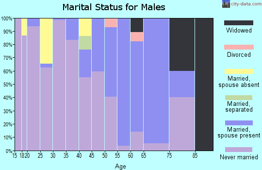 Zip code 87319 marital status for males
