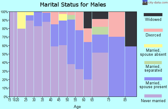 Zip code 87328 marital status for males