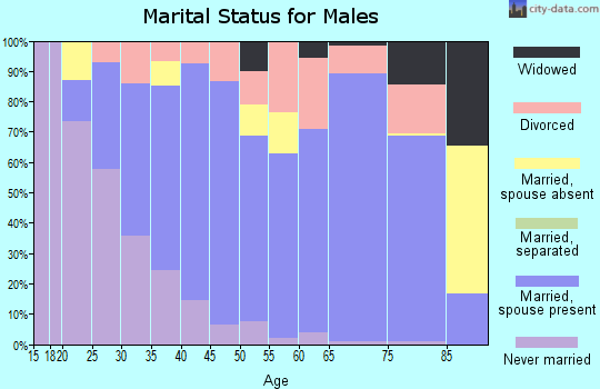Zip code 87410 marital status for males