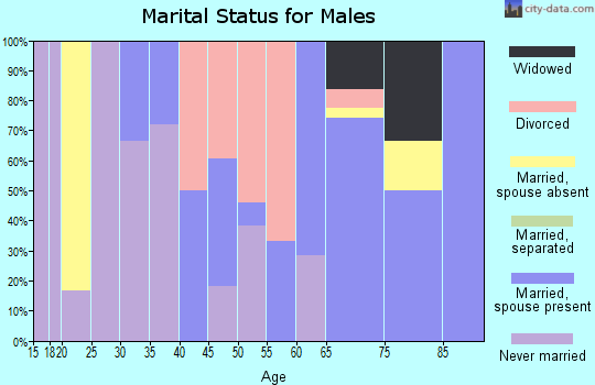 Zip code 87579 marital status for males