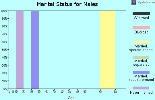 Zip code 87730 marital status for males