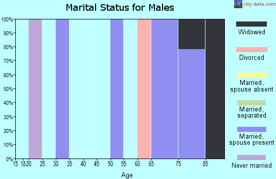 Zip code 87742 marital status for males