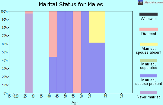 Zip code 87823 marital status for males