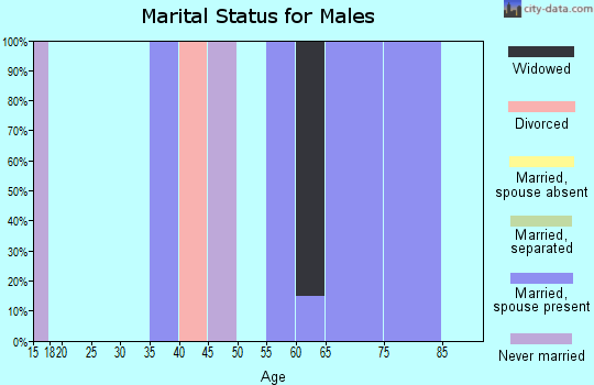 Zip code 87832 marital status for males