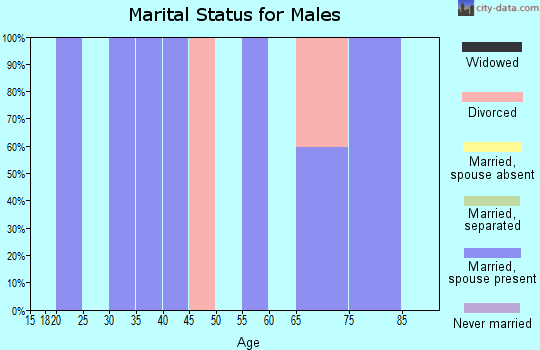 Zip code 88065 marital status for males