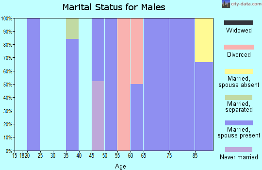 Zip code 88118 marital status for males