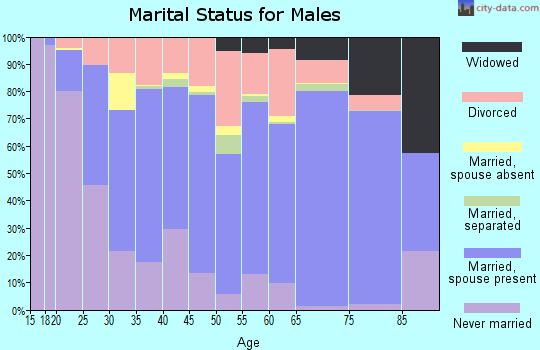 Zip code 88310 marital status for males
