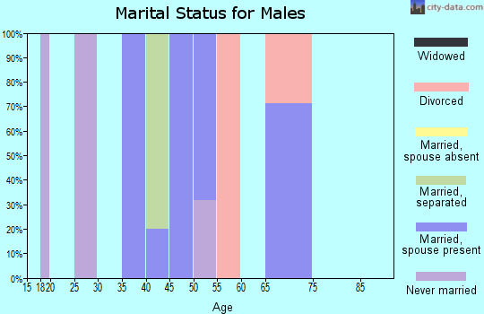 Zip code 89004 marital status for males