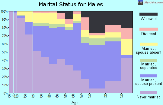Zip code 90003 marital status for males