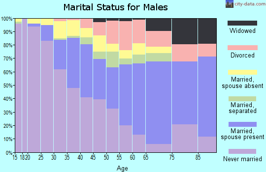 Zip code 90005 marital status for males